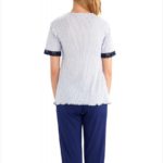 Navy Blue Polka Dot Pajamas Set-03