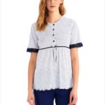 Navy Blue Polka Dot Pajamas Set02